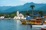 Rio De Janeiro, Brazil - February 15, 2016: Tourist Boats Waitin Stock Photo