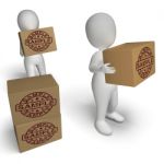 Sample Stamp On Boxes Shows Example Symbol Or Taste Stock Photo