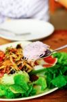 Green Papaya Salad Stock Photo