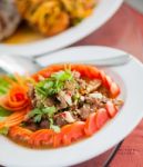 Fried Pork Yum Stock Photo