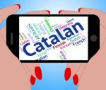 Catalan Language Represents Word Translator And International Stock Photo