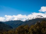 Wilderness With Mountains And Trees Stock Photo