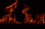 Beautiful Fire Flames On Black Background Stock Photo