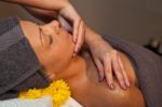 Facial Massage At Spa Salon Stock Photo