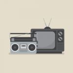 Retro Television And Radio Stock Photo