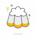 Thin Line Icons, Pudding Stock Photo