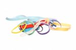 A Colorful Rubber Bands Stock Photo