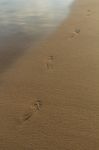 Footprints On Sand Stock Photo