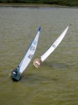 Radio Controlled Yachts On A Lake In Southwold Stock Photo