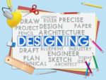 Designing Words Shows Concept Designed And Creativity Stock Photo