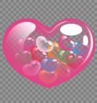 Colorful Heart Balloons For Valentine Day And Wedding Concept Stock Photo