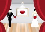 Bride And Groom On Stage Illustration Stock Photo