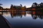 Beautiful Lake In Springfield Lakes At Dusk Stock Photo