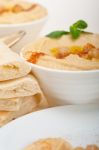 Hummus With Pita Bread Stock Photo