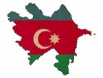 Azerbaijan Map On Azerbaijan Flag Drawing ,grunge And Retro Flag Stock Photo