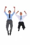 Businessmen Jumping Stock Photo