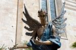 Angel Statue Outside Verona Cathedral Stock Photo