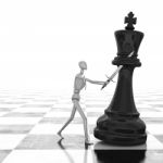 3d Rendering Businessman Fighting, Playing Chess Stock Photo