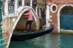 Gondolier Plying His Trade Stock Photo