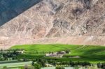 Vineyards Of Elqui Valley, Andes Part Of Atacama Desert In The C Stock Photo