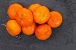 Wet Clementines Fruits Stock Photo