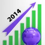 Graph 2014 Means Growing Sales And Earnings Stock Photo