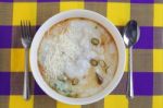 Rice Porridge In The Bowl Stock Photo