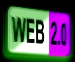 Web 2.0 Sign Means Dynamic User Www Stock Photo