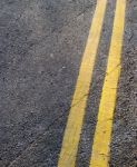 Road Double Yellow Lines Stock Photo