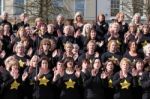 Cardiff Uk March 2014 - The Rock Choir Supporting Sport Relief D Stock Photo