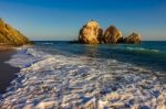 Large Rocks Off The Coast Of Cyprus Stock Photo