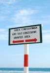 Sign At The Beach (granted Area) Stock Photo