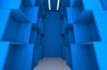 Abstract Box Blue Room Stock Photo