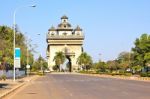 Patuxai Monument In Vientiane Capital Of Laos Stock Photo