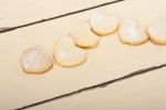 Heart Shaped Shortbread Valentine Cookies Stock Photo