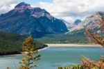 View Of Lower Two Medicine Lake Stock Photo