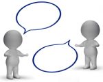 Speech Bubbles And 3d Characters Shows Discussion And Gossip Stock Photo