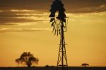 Australian Windmill In The Countryside Stock Photo