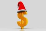 Dollar And Santa Cap Stock Photo