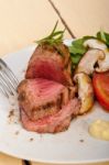 Beef Filet Mignon Grilled With Vegetables Stock Photo