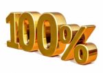 3d Gold 100 Hundred Percent Discount Sign Stock Photo