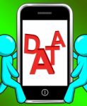 Data On Phone Displays Facts Information Knowledge Stock Photo