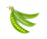 Fresh Green Peas Isolated On White Background Stock Photo