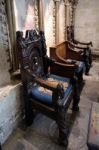 Old Chairs In Salisbury Cathedral Stock Photo