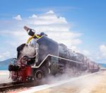 Steam Locomotive Trains In Railways Station Platform Preparing T Stock Photo