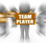 Characters Holding Team Player Signs Displays Teamwork Or Teamma Stock Photo