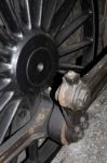 Old Steam Train Wheel At Sheffield Park Station Stock Photo