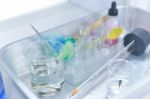 Science Laboratory Test Tubes , Laboratory Equipment Stock Photo