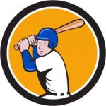 American Baseball Player Batting Circle Cartoon Stock Photo