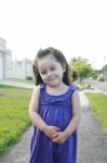 Cute Little Girl Standing Stock Photo